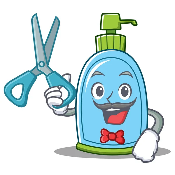 Kartun karakter sabun cair tukang cukur - Stok Vektor