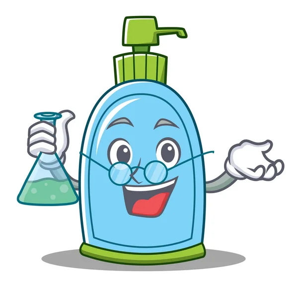 Profesör sıvı sabun karakter karikatür — Stok Vektör