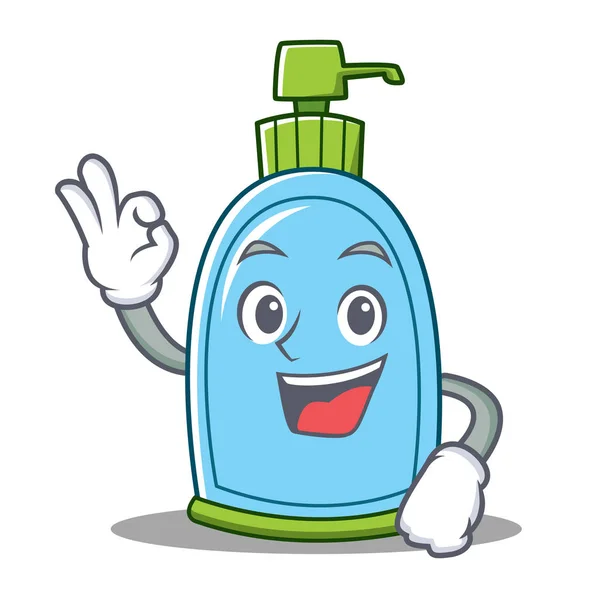 Okay liquid soap character cartoon — Stock Vector