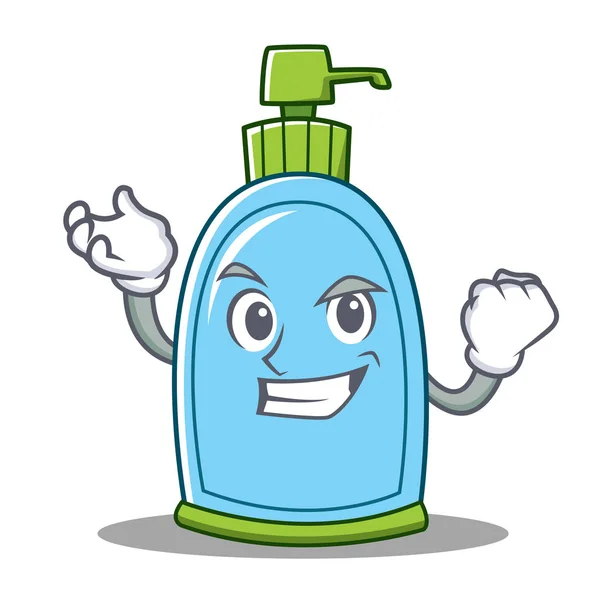 Successful liquid soap character cartoon — Stock Vector