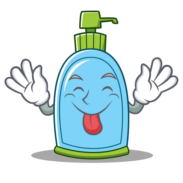 Sıvı sabun karakter karikatür dil — Stok Vektör