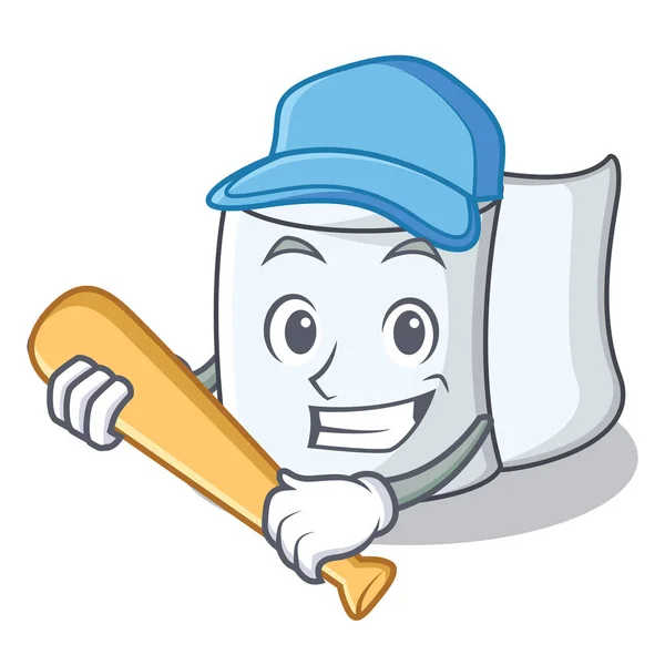 Jogando baseball tecido personagem desenho animado estilo — Vetor de Stock