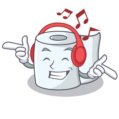 Dinleme müzik doku karakter karikatür tarzı