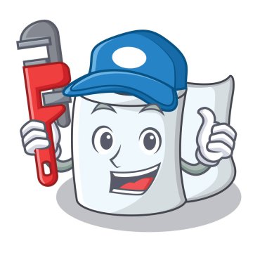 Tesisatçı doku karakter karikatür tarzı