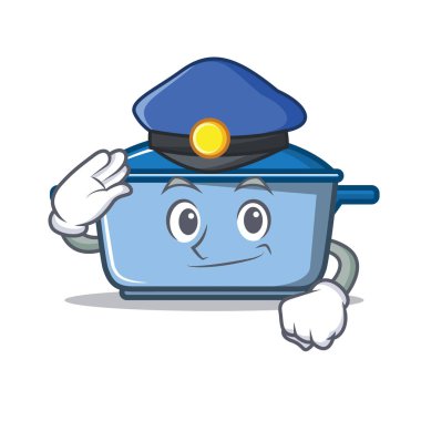 Polis mutfak karakter karikatür tarzı