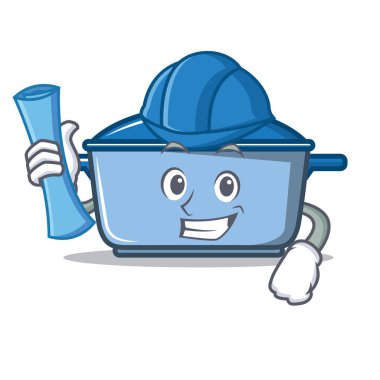 Mimar mutfak karakter karikatür tarzı