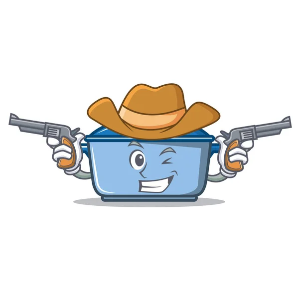 Cowboy cozinha personagem desenho animado estilo — Vetor de Stock