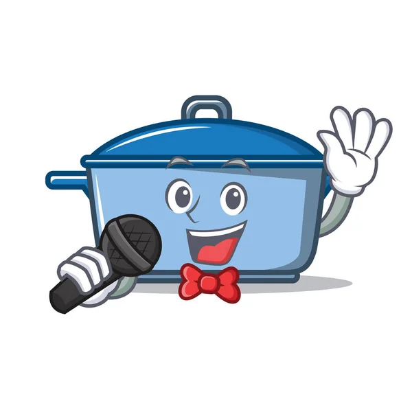 Singing kitchen character cartoon style — Stock Vector