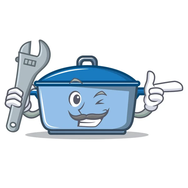 Mechanic kitchen character cartoon style — Stock Vector