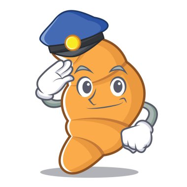 Polis kruvasan karakter karikatür tarzı