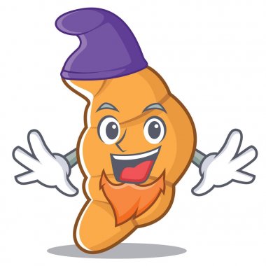 Elf kruvasan karakter karikatür tarzı