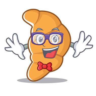 Geek kruvasan karakter karikatür tarzı