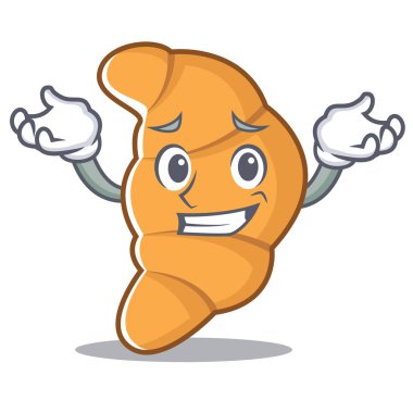 Sırıtan kruvasan karakter karikatür tarzı