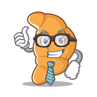 İşadamı kruvasan karakter karikatür tarzı