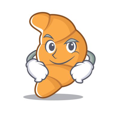 Smirking kruvasan karakter karikatür tarzı