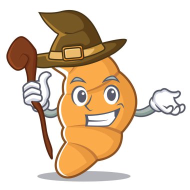 Cadı kruvasan karakter karikatür tarzı