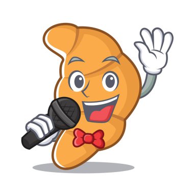 Şarkı kruvasan karakter karikatür tarzı