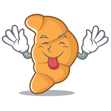 Kruvasan karakter karikatür tarzı dil