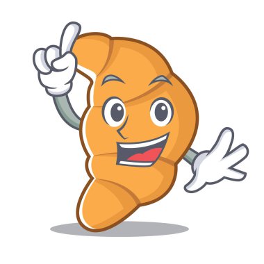 Parmak kruvasan karakter karikatür tarzı