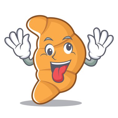 Deli kruvasan karakter karikatür tarzı