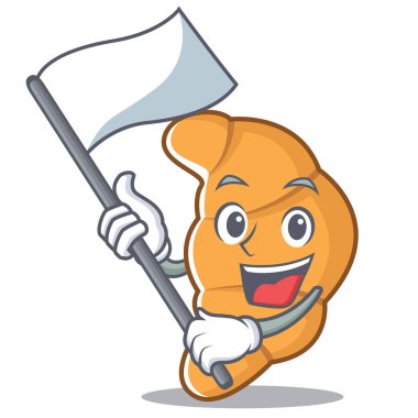 Bayrak kruvasan karakter karikatür tarzı ile