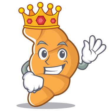 Kral kruvasan karakter karikatür tarzı