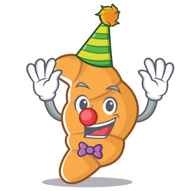 Palyaço kruvasan karakter karikatür tarzı