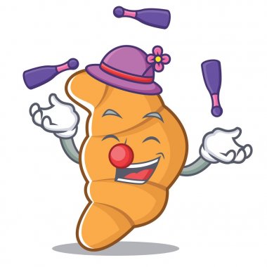 Kruvasan karakter karikatür tarzı hokkabazlık