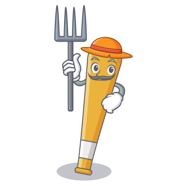 Çiftçi beyzbol sopası karakter karikatür