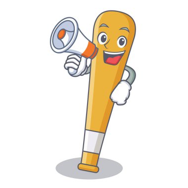 Megafon beyzbol sopası karakter karikatür ile