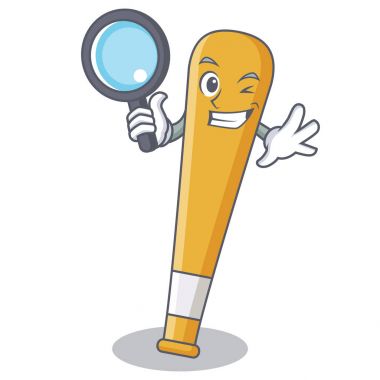 Dedektif beyzbol sopası karakter karikatür