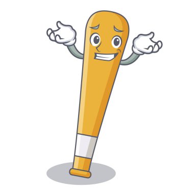 Sırıtan beyzbol sopası karakter karikatür