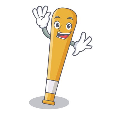 Beyzbol sopası karakter karikatür sallayarak