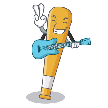 Gitar beyzbol sopası karakter karikatür ile