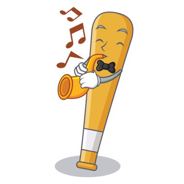 Trompet beyzbol sopası karakter karikatür ile