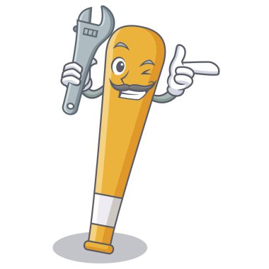 Mekanik beyzbol sopası karakter karikatür