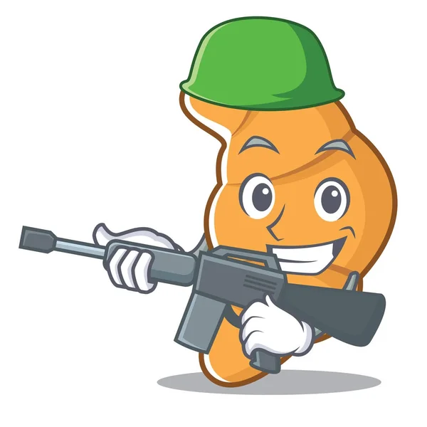 Esercito croissant personaggio stile cartone animato — Vettoriale Stock