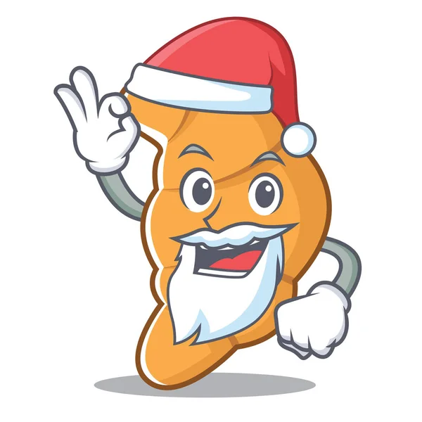 Santa croissant character cartoon style — Stock Vector