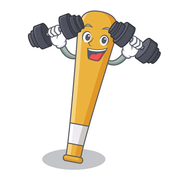 Fitness Honkbal knuppel karakter cartoon — Stockvector