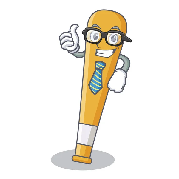 Businessman baseball bat character cartoon — Stock Vector