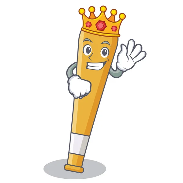 King baseball bat character cartoon — Stock Vector