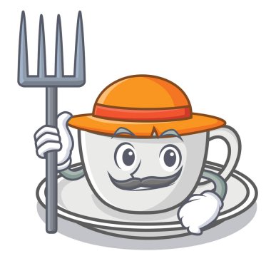 Çiftçi kahve karakter karikatür tarzı