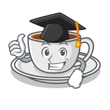 Mezuniyet kahve karakter karikatür tarzı