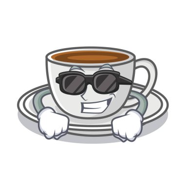 Süper cool kahve karakter karikatür tarzı