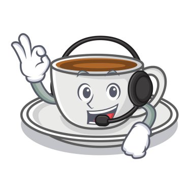 Kulaklık kahve karakter karikatür tarzı ile