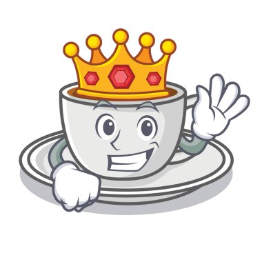 Kral kahve karakter karikatür tarzı