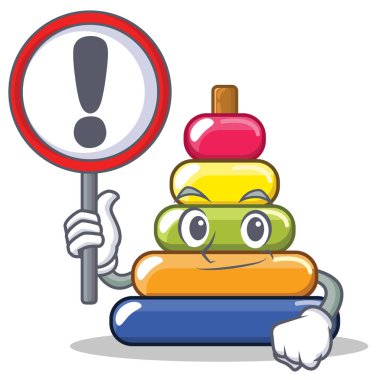 İşareti piramit yüzük karakter karikatür ile