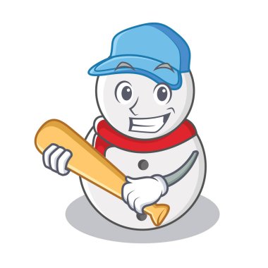 Oyun beysbol kardan adam karakter karikatür tarzı