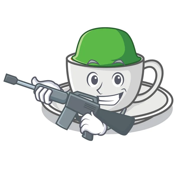 軍コーヒー文字漫画のスタイル — ストックベクタ
