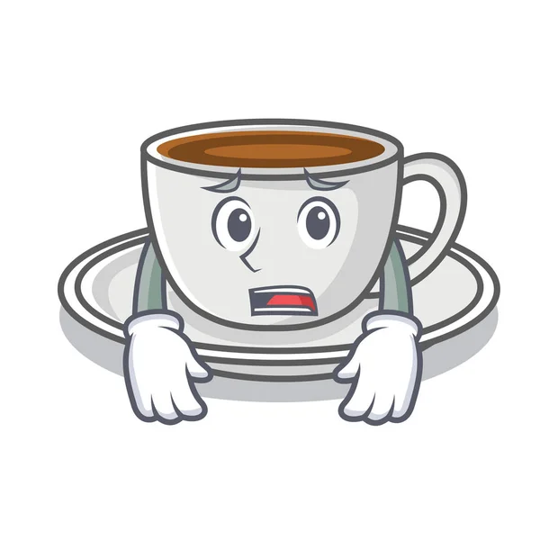 Peur personnage de café style dessin animé — Image vectorielle
